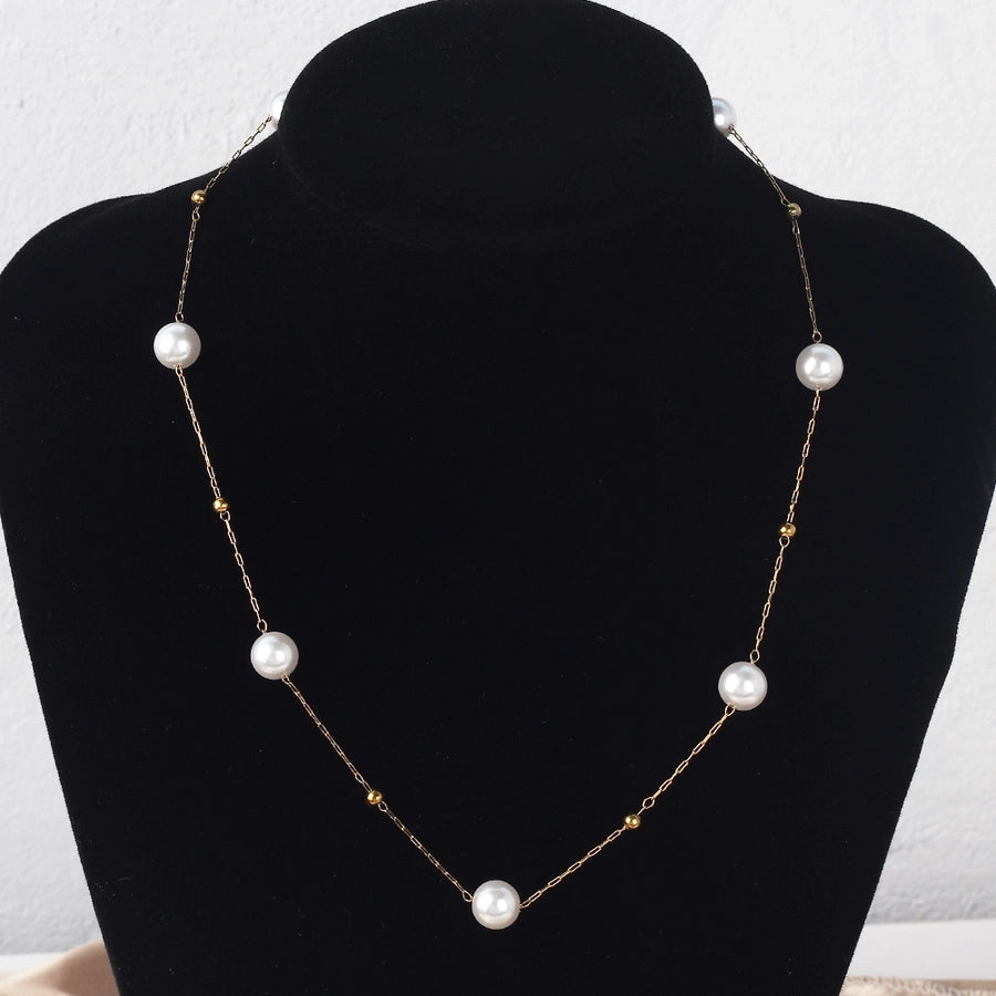 Copper 18K Gold Plated Beaded Geometric Bracelets Necklace