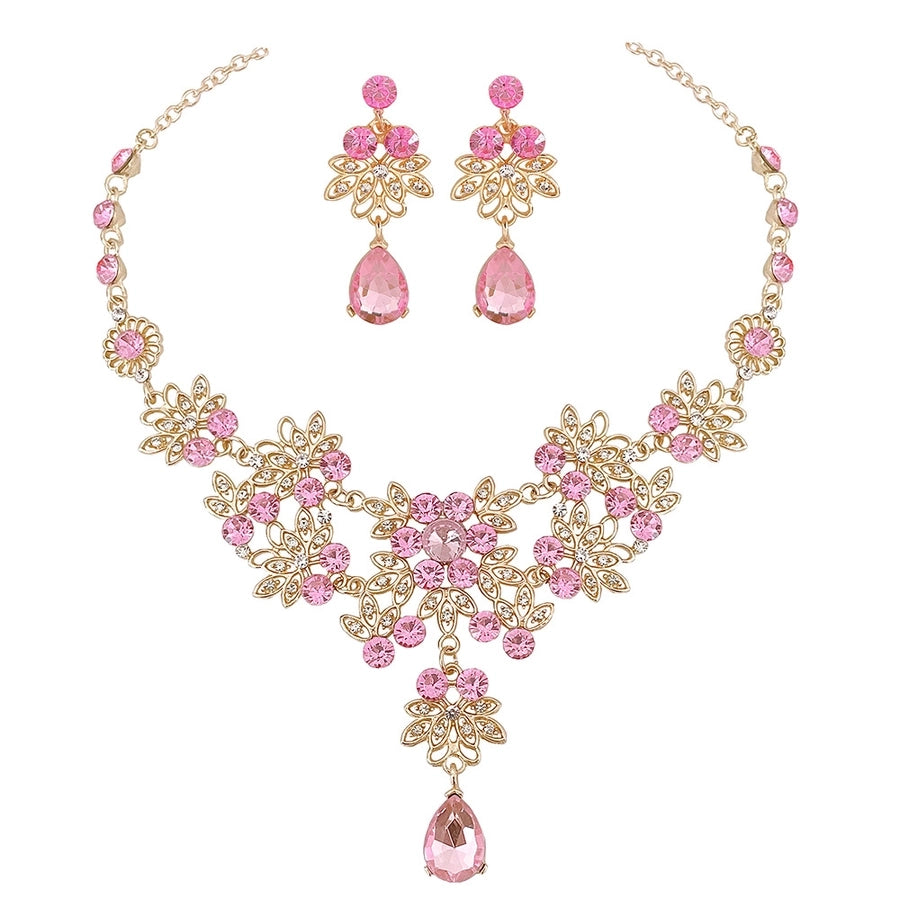 Simple Style Heart Shape Zinc alloy Inlay Artificial Crystal Women'S Jewelry Set