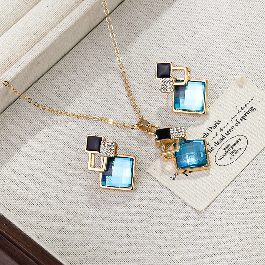 Simple Style Classic Style Geometric Alloy Diamond Women's Jewelry Set