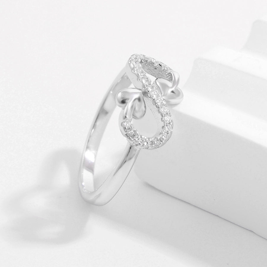 Sterling Silver White Gold Plated Simple Style Classic Style Plating Inlay Infinity Lightning Zircon Rings