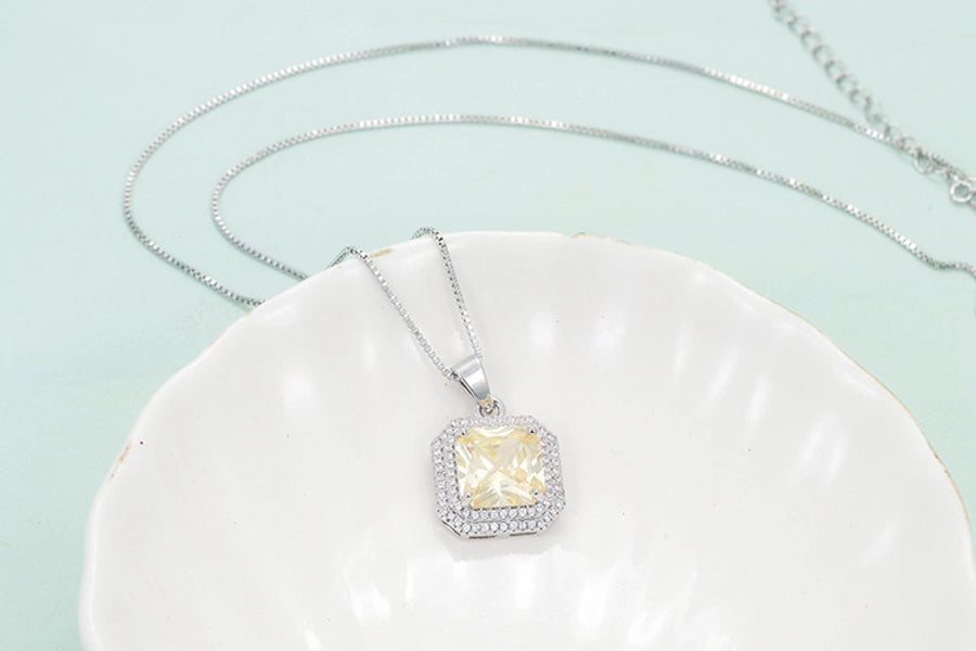 Copper Plating Inlay Color Block Zircon Jewelry Set