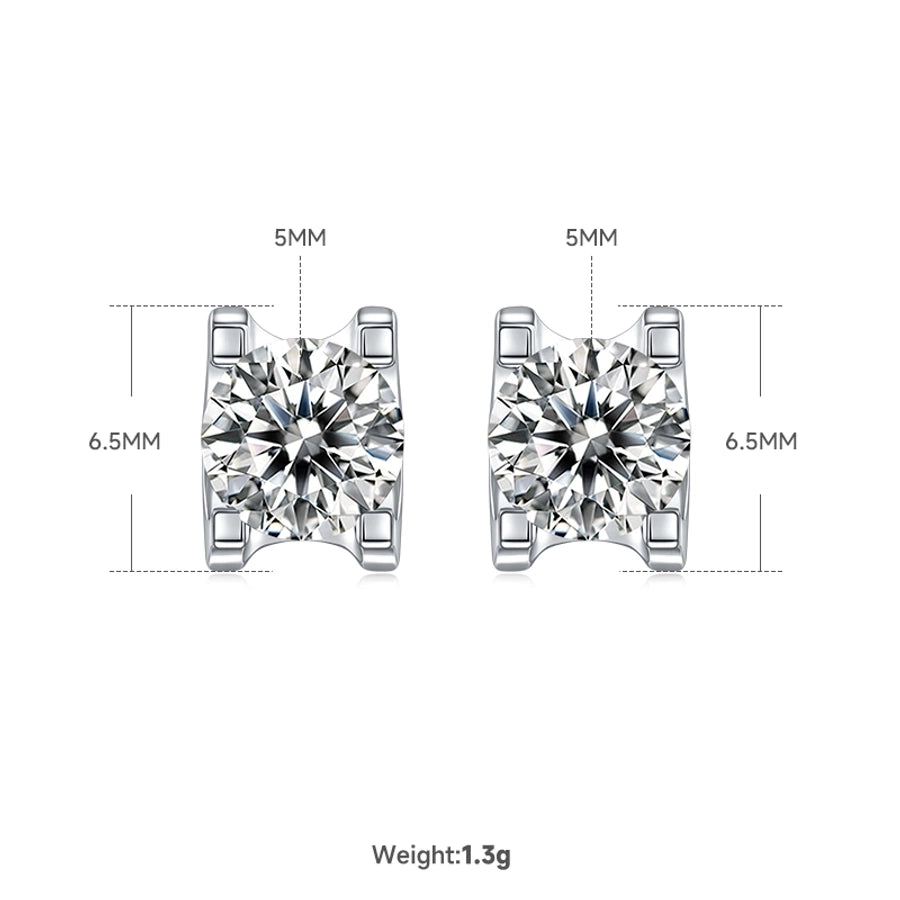 Elegant Princess Sweet Geometric Sterling Silver Inlay Zircon Rhodium Plated Women's Earrings Necklace