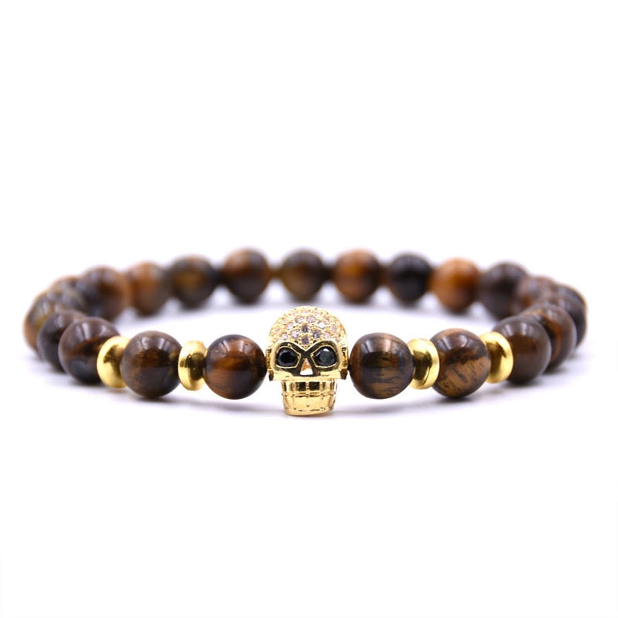 Fashion Skull natural stone No Inlaid Bracelets In Bulk