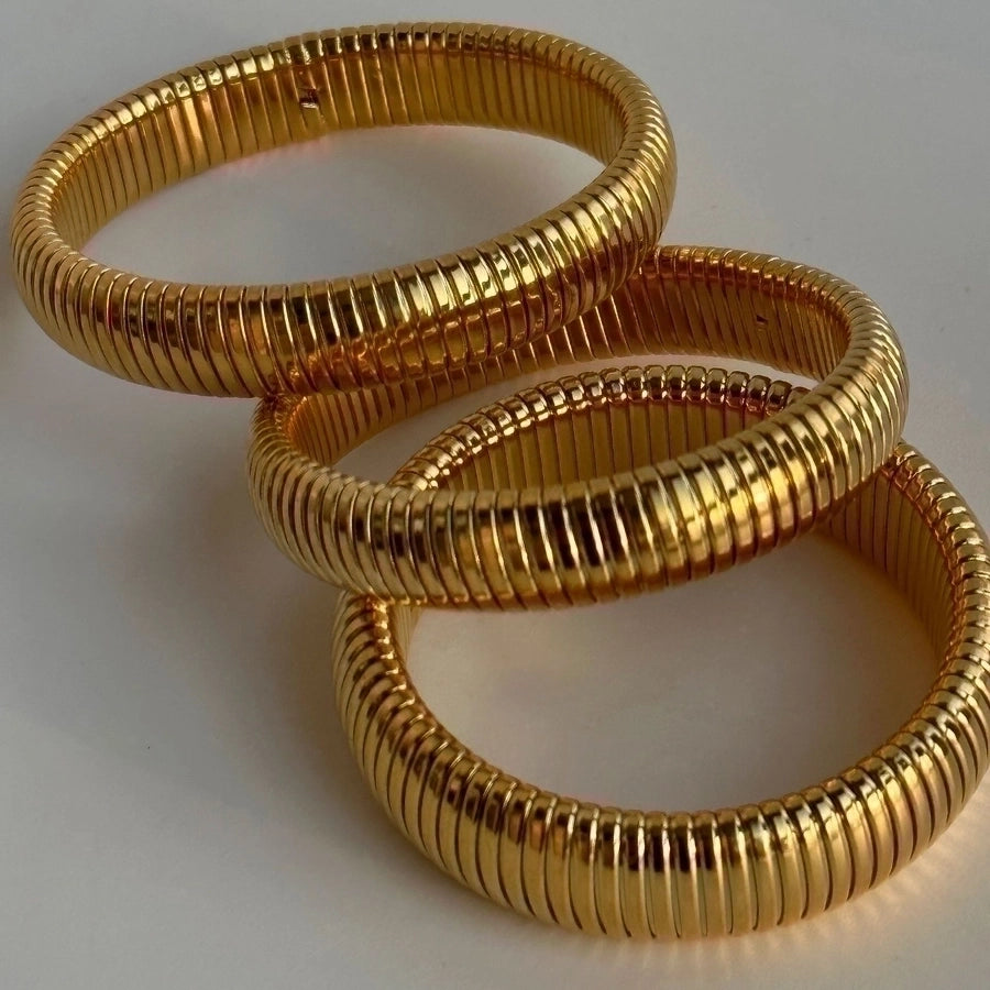 IG Style Basic Solid Color 304 Stainless Steel 18K Gold Plated Bangle In Bulk