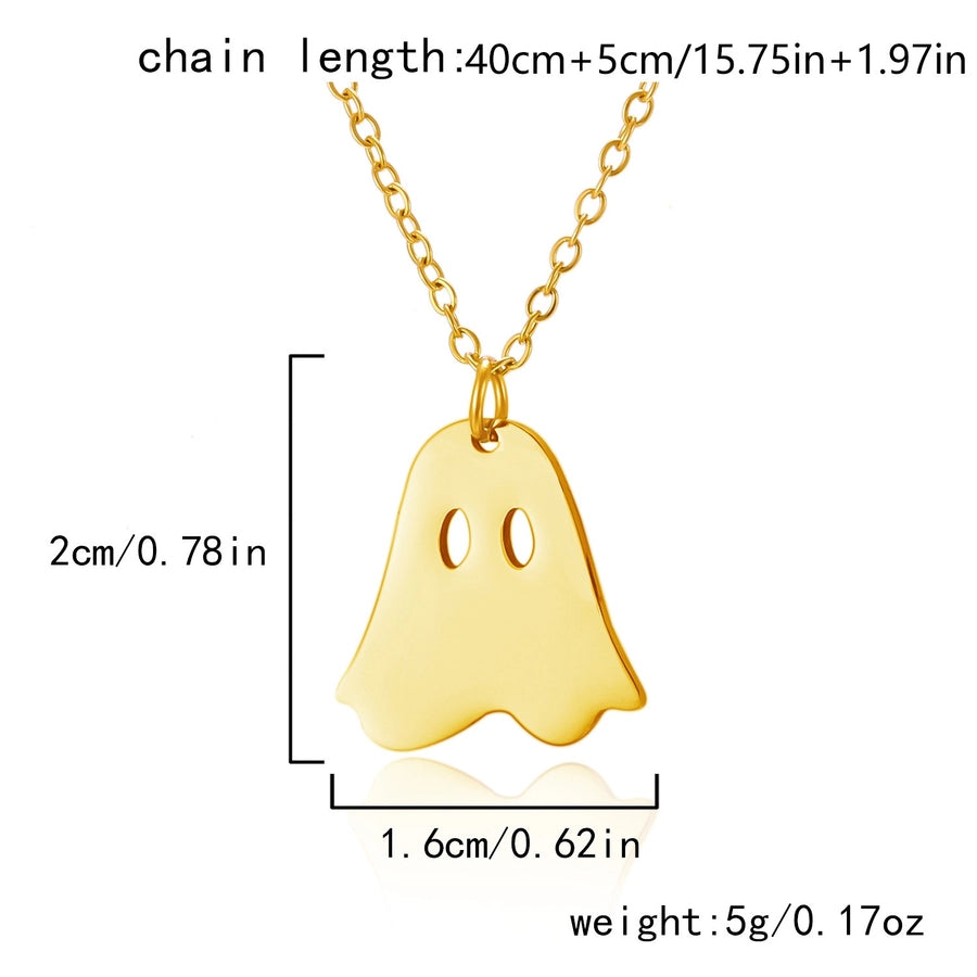 New Halloween Element Titanium Steel Necklace Pumpkin Head Ghost Ornament Fashion  Witch Design Sense Ornament Necklace