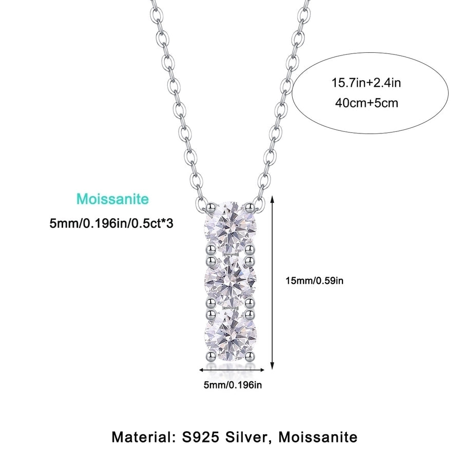 Sterling Silver Moissanite Inlay Geometric GRA Certificate Pendant Necklace