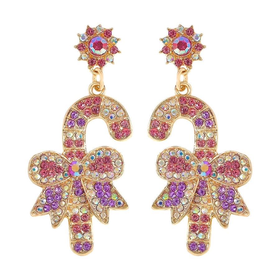 1 piece vintage style christmas tree enamel plating inlay alloy plastic glass glass pearl gold plated silver plated drop earrings
