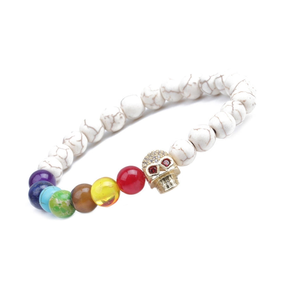 Fashion Skull Alloy natural stone No Inlaid Bracelets In Bulk
