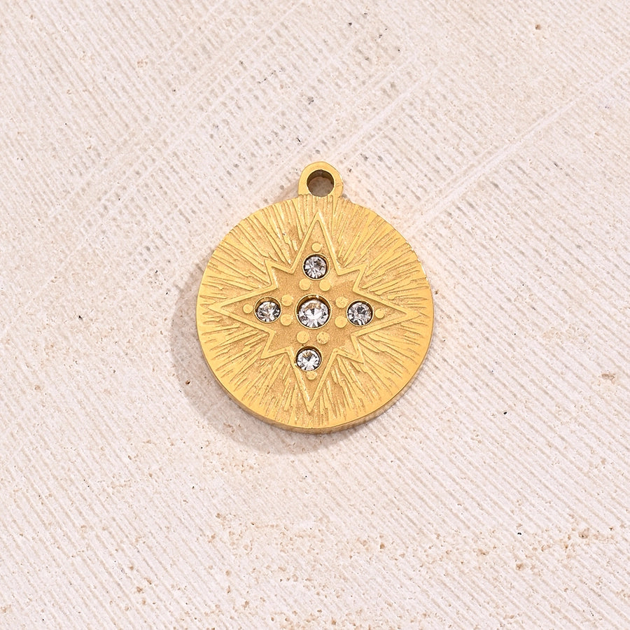 1 Piece 13.5x18mm 16x10mm 17x15mm Hole 1~1.9mm Hole 3~3.9mm 304 Stainless Steel Glass 18K Gold Plated Lips Round Polished Jewelry Accessories Pendant