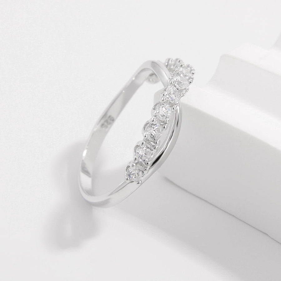 Sterling Silver White Gold Plated Simple Style Classic Style Plating Inlay Infinity Lightning Zircon Rings