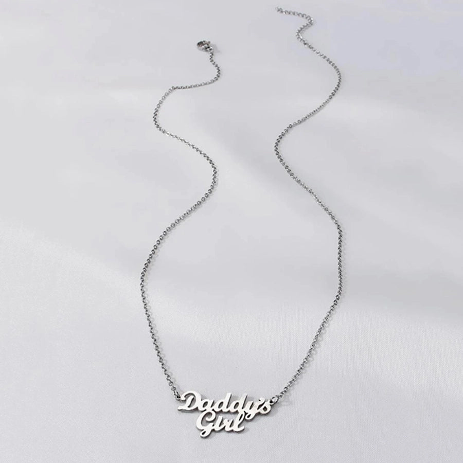 Jewelry French Style Simple Style Letter 304 Stainless Steel Iron Slice Necklace
