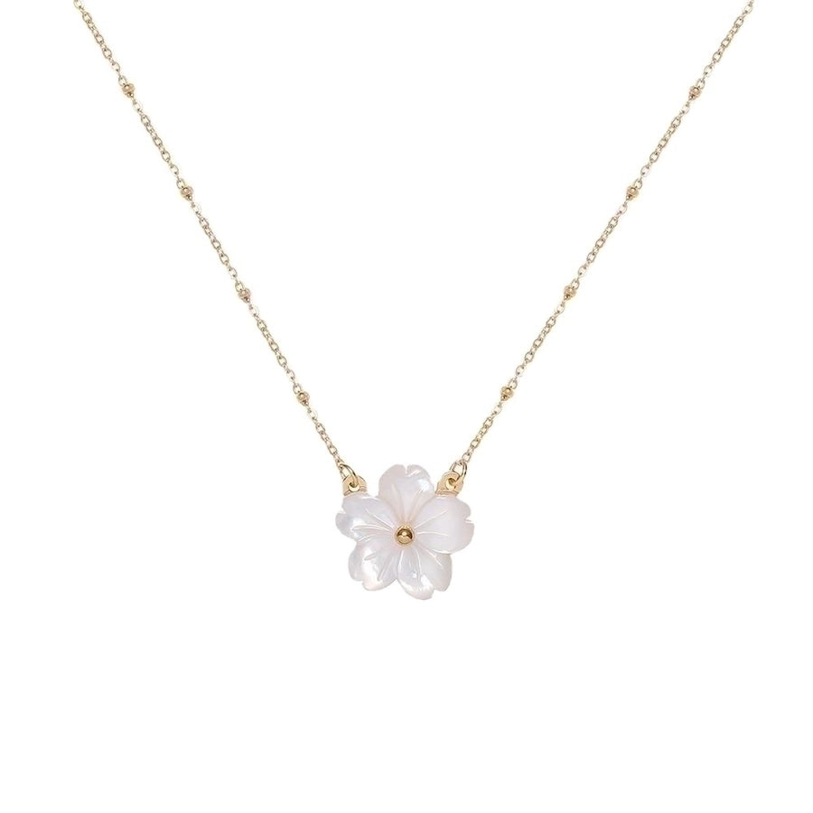 Jewelry Sweet Flower 201 Stainless Steel Shell Plating Pendant Necklace