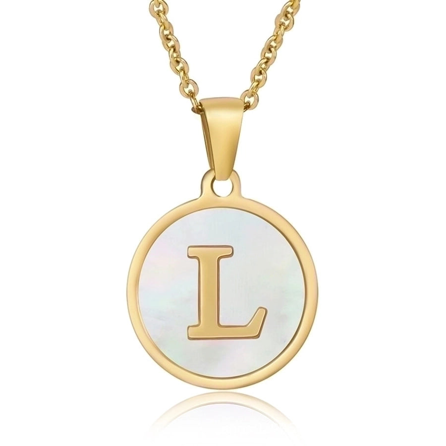 fashion round letter stainless steel plating necklace