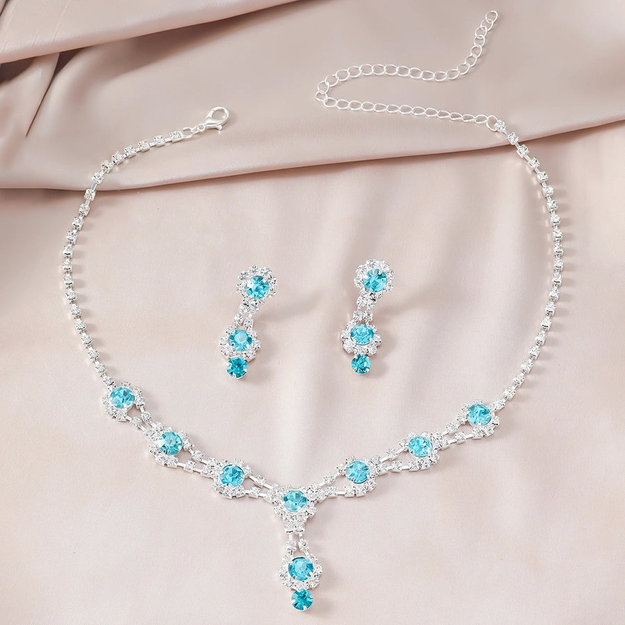 Elegant Luxurious Queen Geometric Alloy Rhinestones Silver Plated Women's