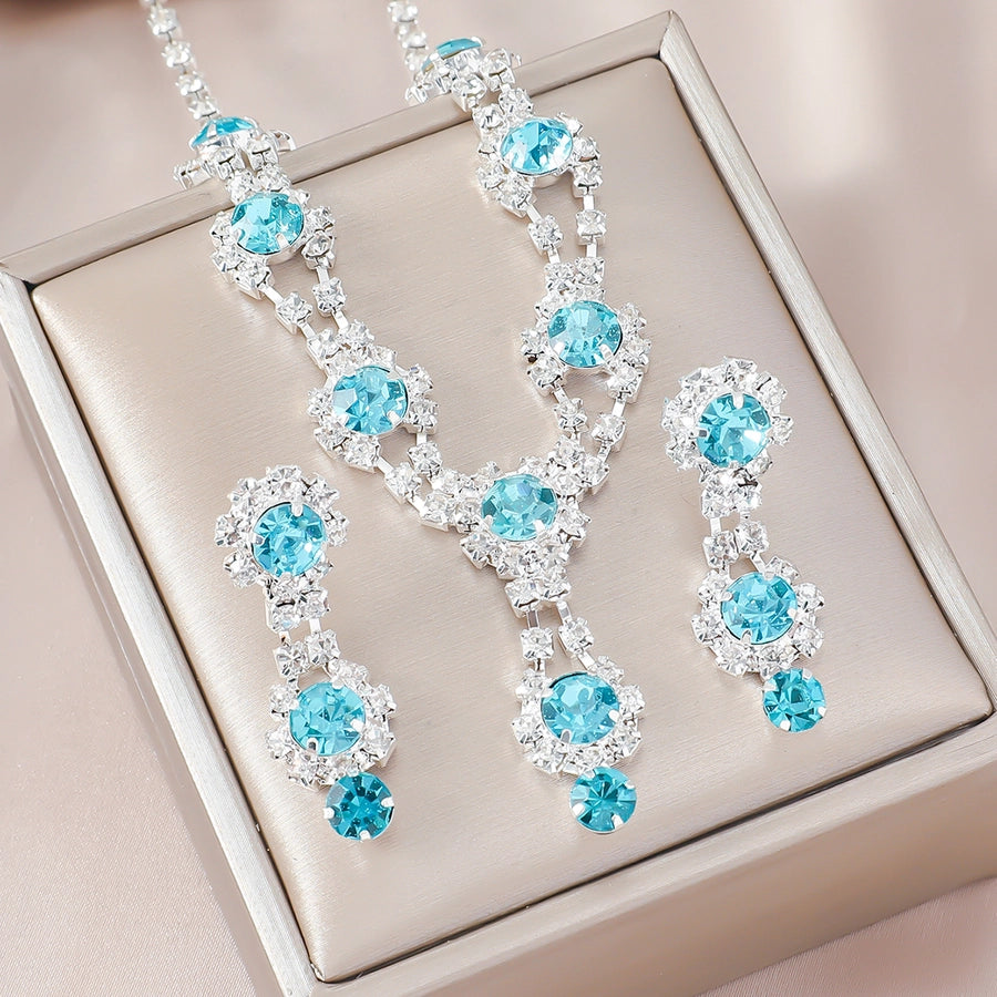 Elegant Luxurious Queen Geometric Alloy Rhinestones Silver Plated Women's