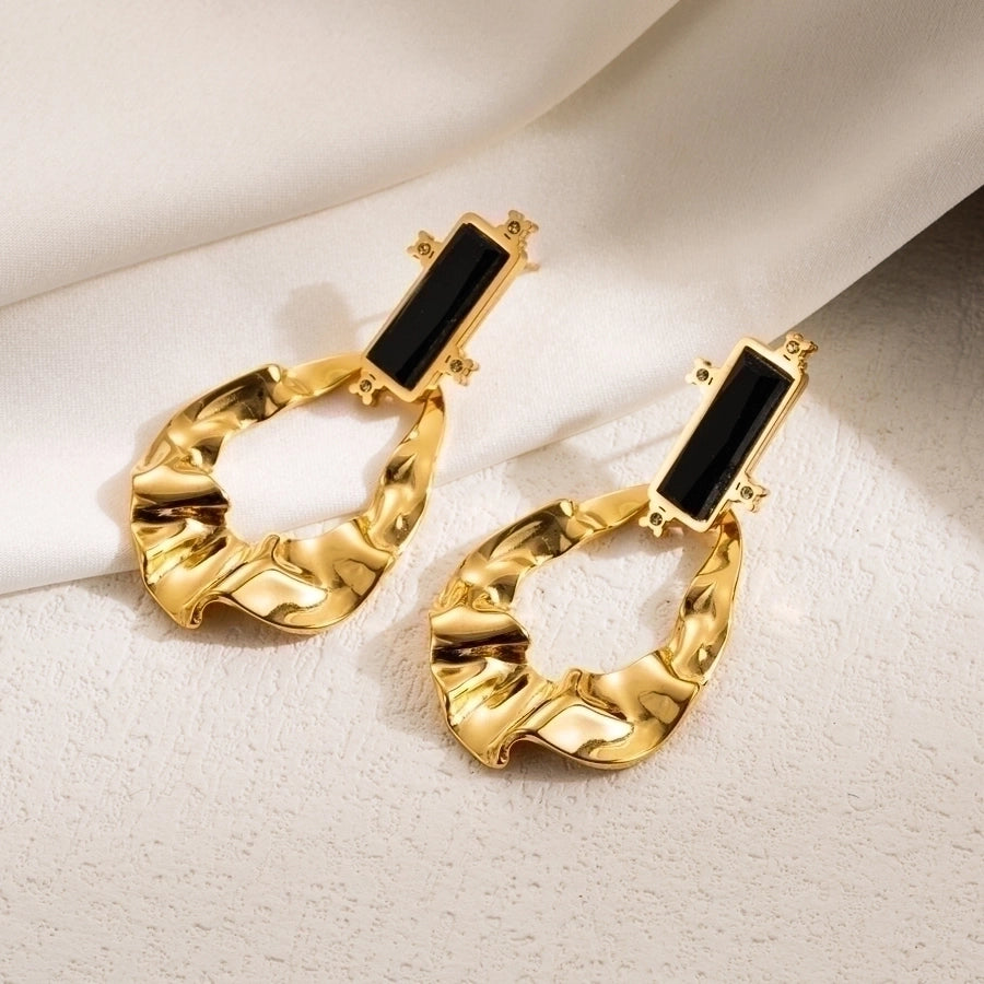 1 Pair IG Style Leaves Flower Ginkgo Leaf Plating 304 Stainless Steel 18K Gold Plated Drop Earrings