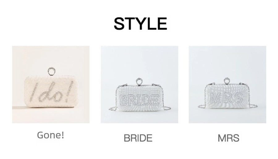 MRS English BRIDE letter rhinestone Pearl evening bag wedding wedding banquet clutch evening bag