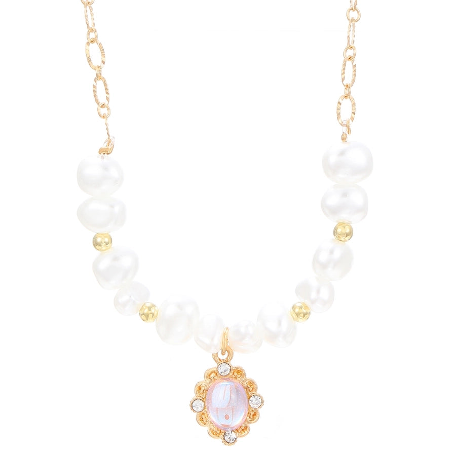 Simple Style Classic Style Round Imitation Pearl Alloy  Pendant Necklace