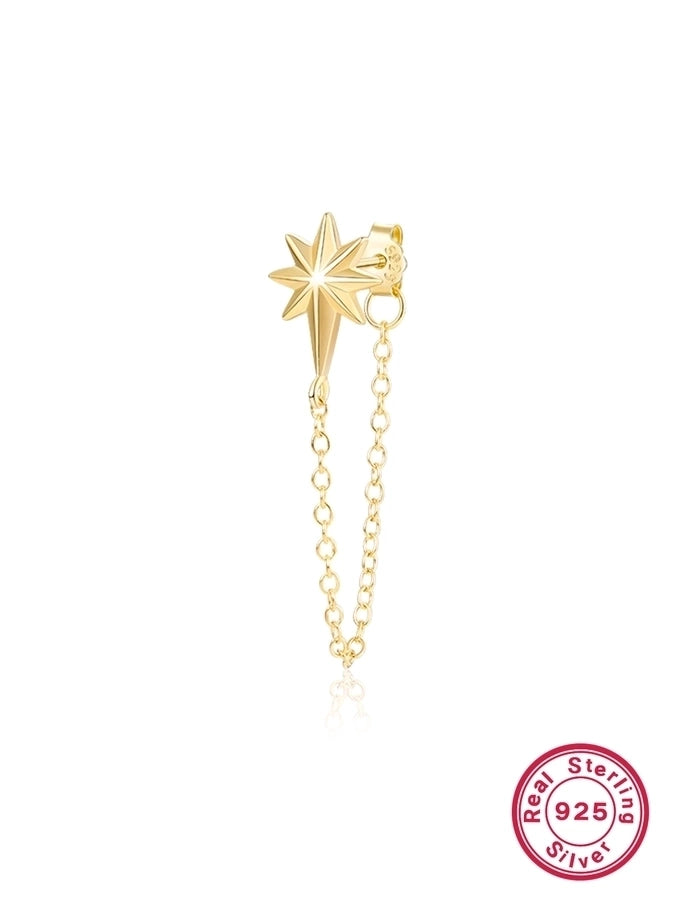 1 piece simple style classic style flower snake lightning plating inlay sterling silver zircon 18k gold plated white gold plated drop earrings
