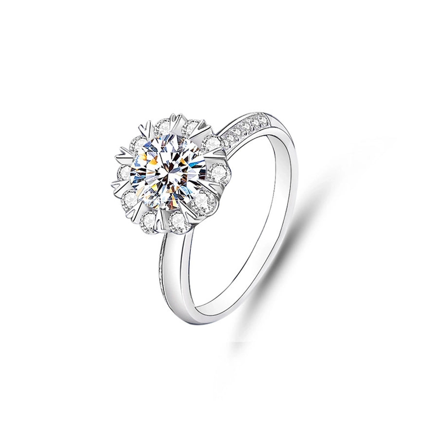 925 Sterling Silver Moissanite Zircon Geometric Rings