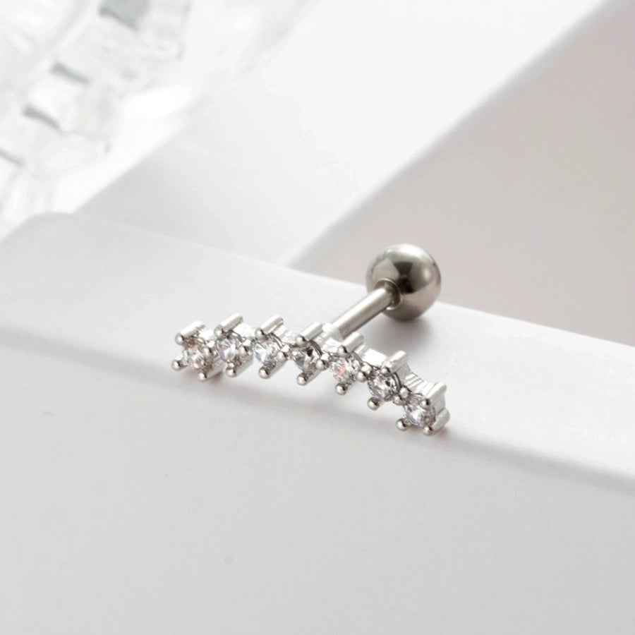 1 Piece Ear Cartilage Rings & Studs Geometric 316L Stainless Steel  Copper Inlaid Zircon