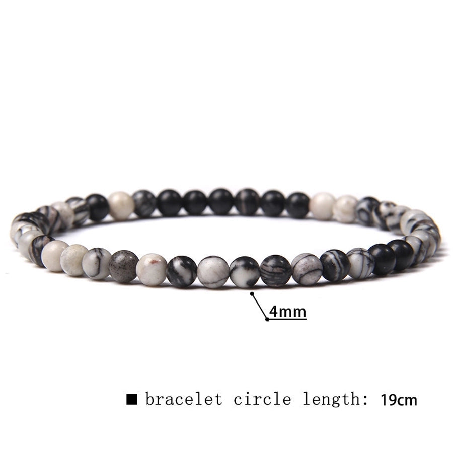 simple style marble natural stone beaded bracelets