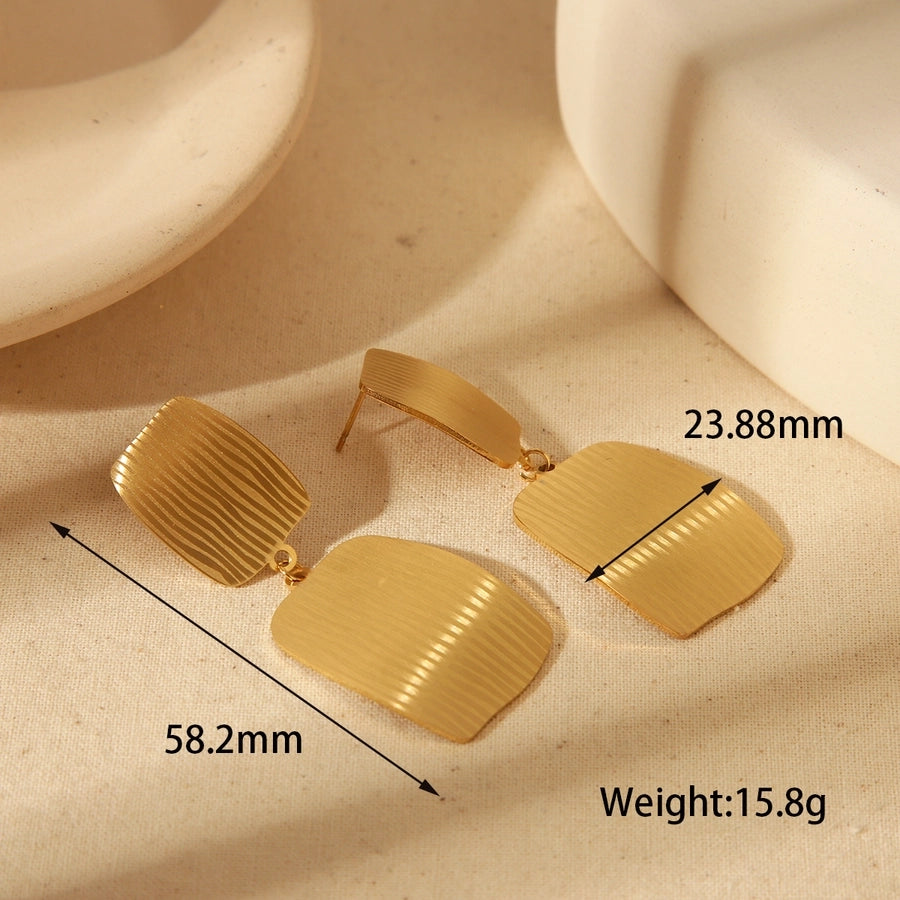 1 Pair Retro Simple Style Solid Color Inlay 304 Stainless Steel Acrylic 18K Gold Plated Ear Studs