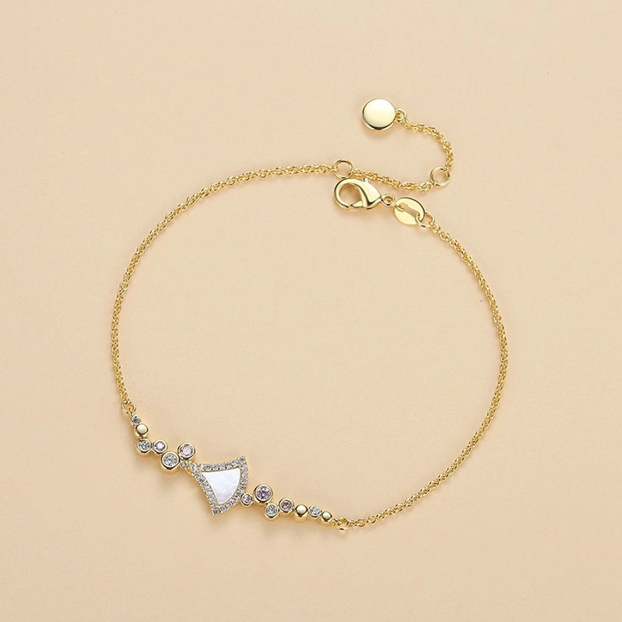 Elegant Simple Style Commute Geometric Copper Alloy Polishing Inlay Zircon K Gold Plated Women's Jewelry Set