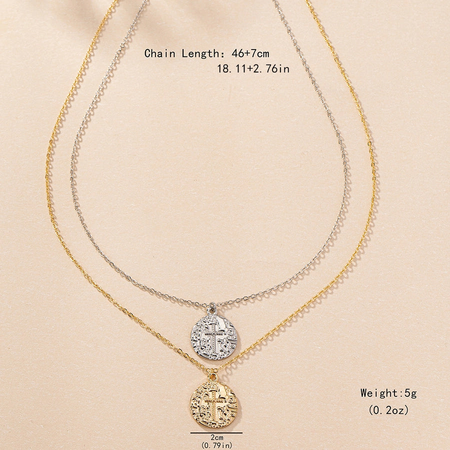 Elegant Simple Style Artistic Solid Color Gold Plated Iron Zinc alloy  Pendant Necklace