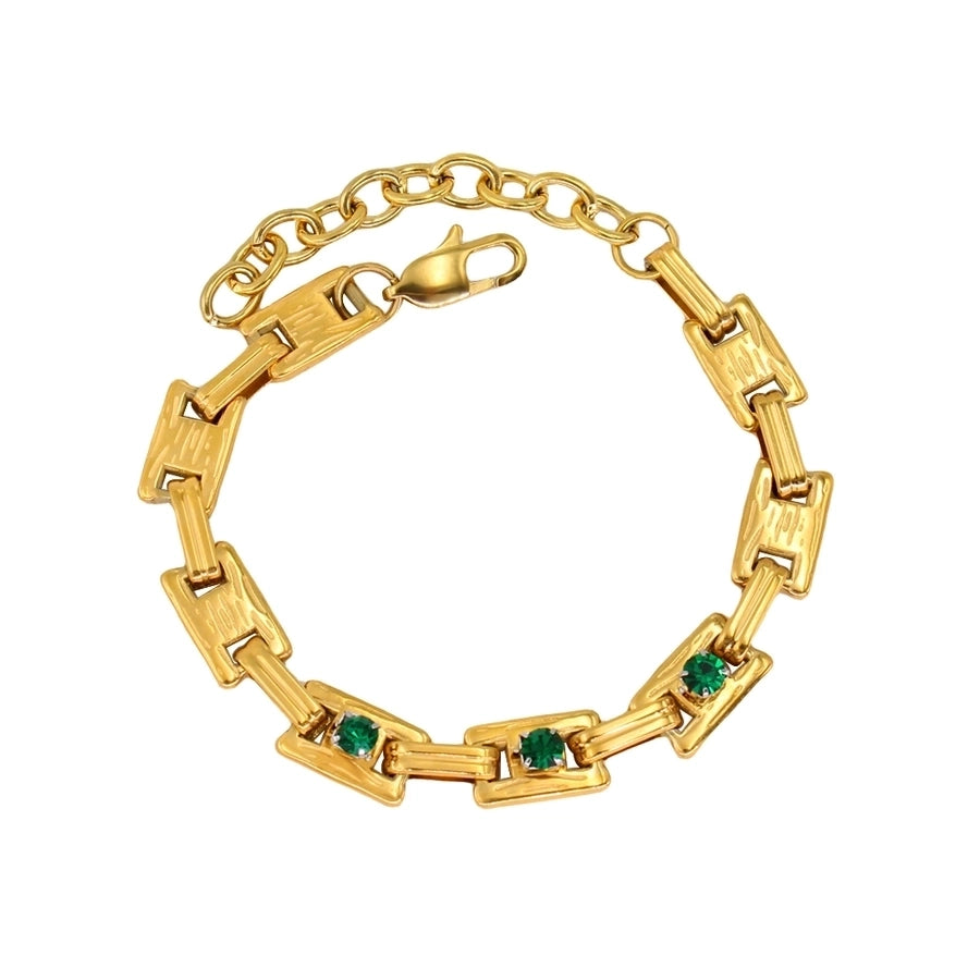 Jewelry Simple Style Classic Style Solid Color 304 Stainless Steel Rhinestones 18K Gold Plated Plating Inlay Jewelry Set