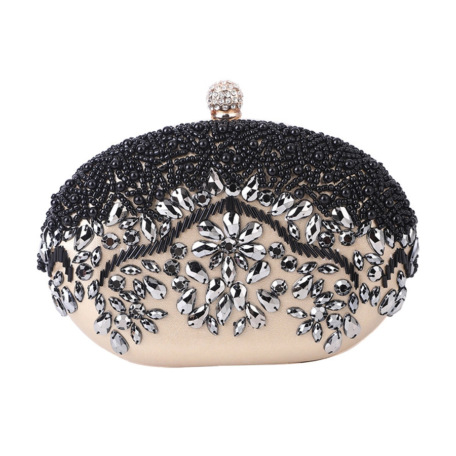 Women's ABS PC Color Block Elegant Oval Lock clasp Dome Bag