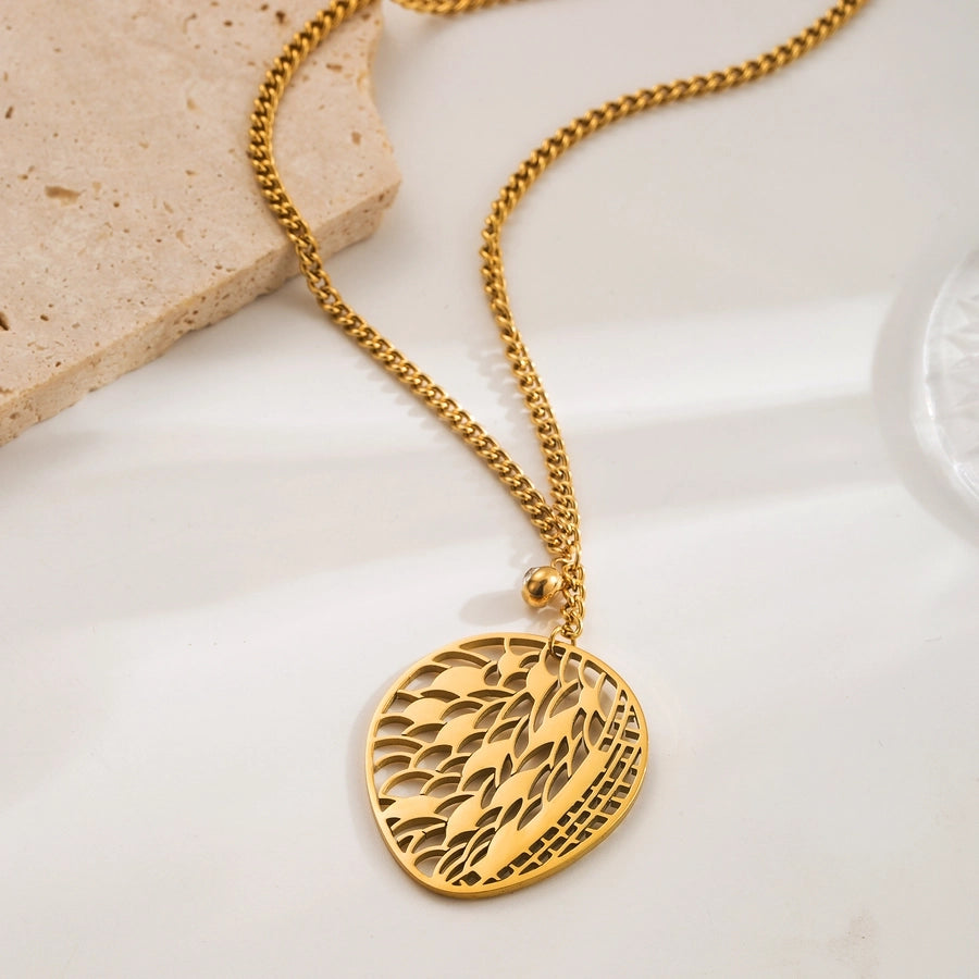 Jewelry Simple Style Commute Leaf 304 Stainless Steel Zircon 18K Gold Plated Inlay Earrings Necklace