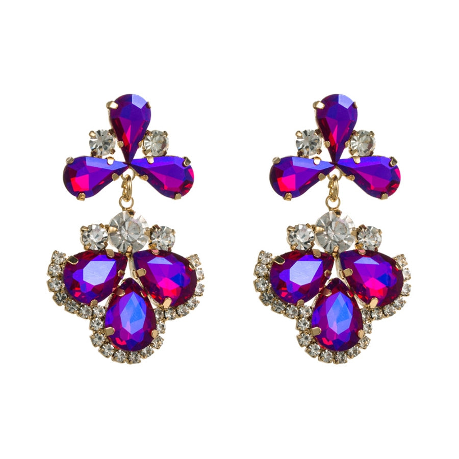 fashion geometric alloy rhinestones women's earrings 1 pair