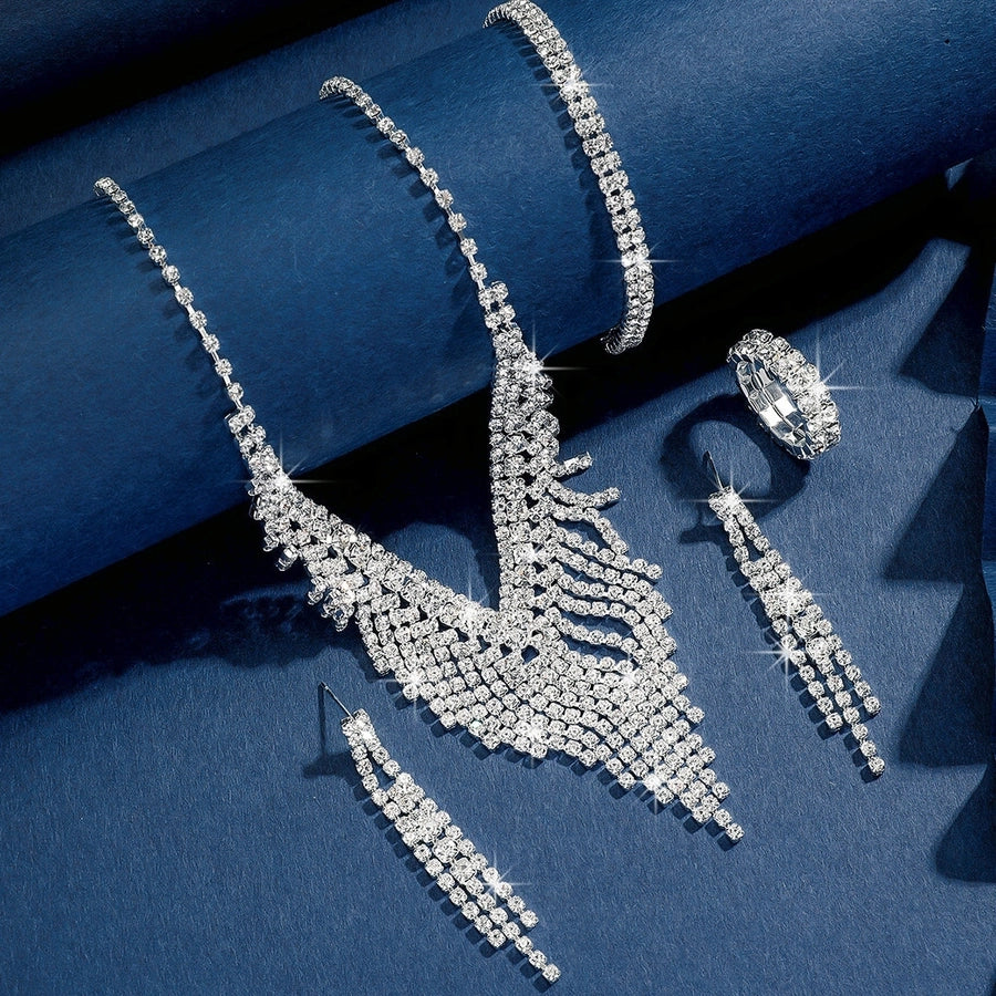 Bridal jewelry suit wedding necklace eardrops jewelry banquet dress accessories  women's wedding suit