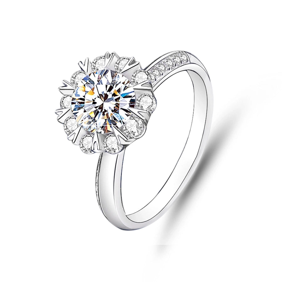 925 Sterling Silver Moissanite Zircon Geometric Rings
