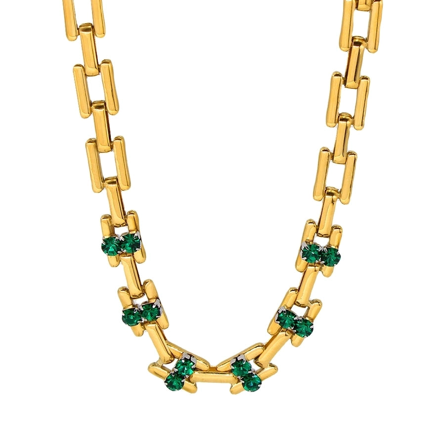 Jewelry Simple Style Classic Style Solid Color 304 Stainless Steel Rhinestones 18K Gold Plated Plating Inlay Jewelry Set