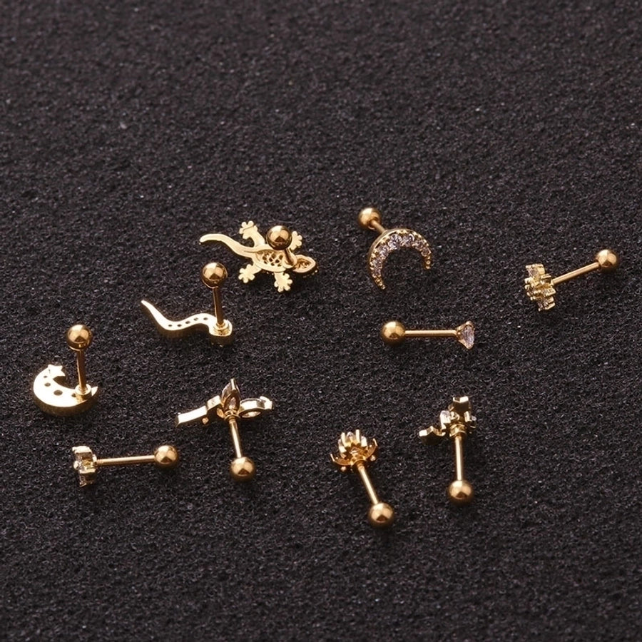 Ear Cartilage Rings & Studs Ethnic Style Animal 316L Stainless Steel  Copper