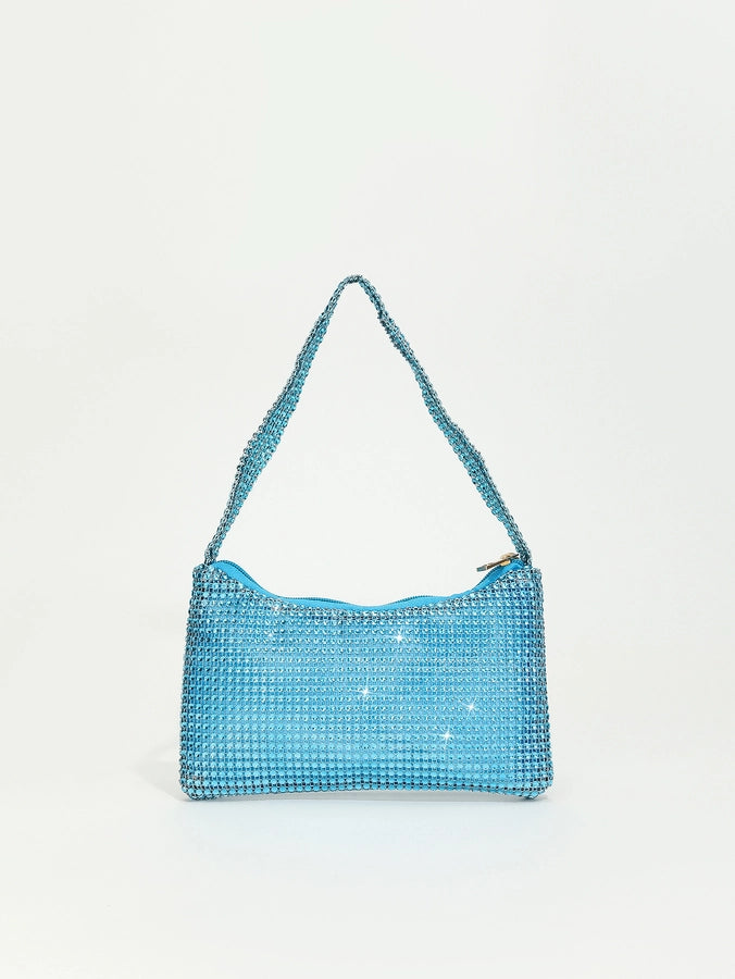 women's plastic solid color classic style square zipper shoulder bag