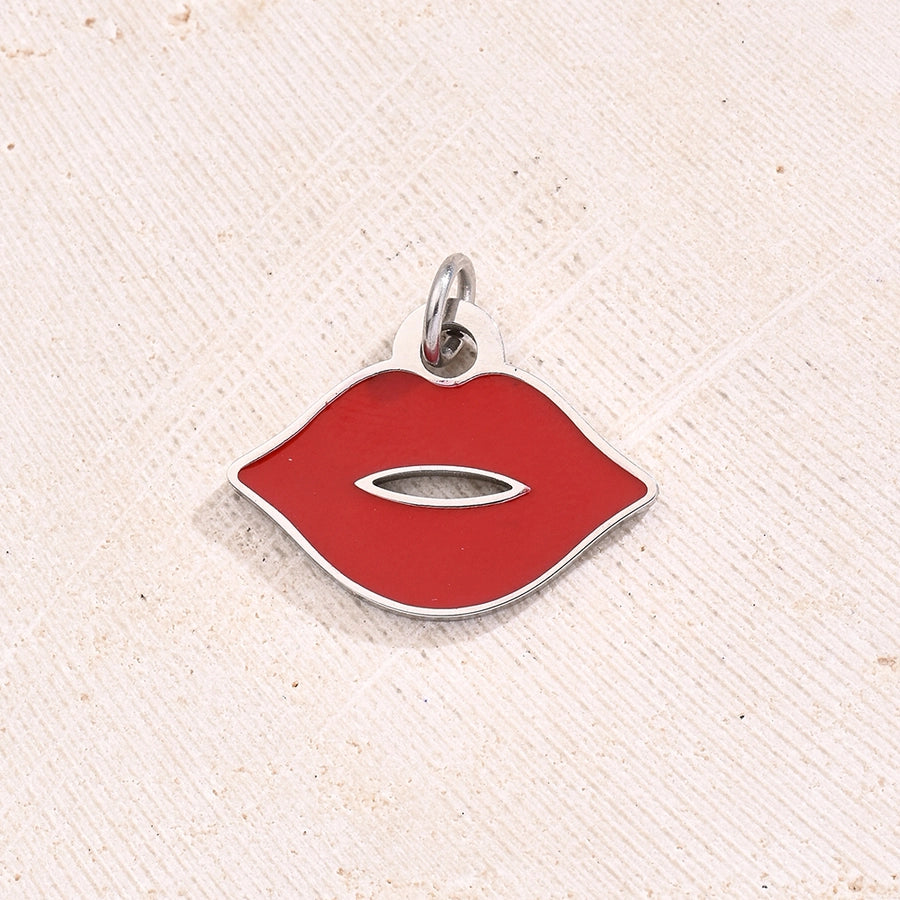 1 Piece 13.5x18mm 16x10mm 17x15mm Hole 1~1.9mm Hole 3~3.9mm 304 Stainless Steel Glass 18K Gold Plated Lips Round Polished Jewelry Accessories Pendant