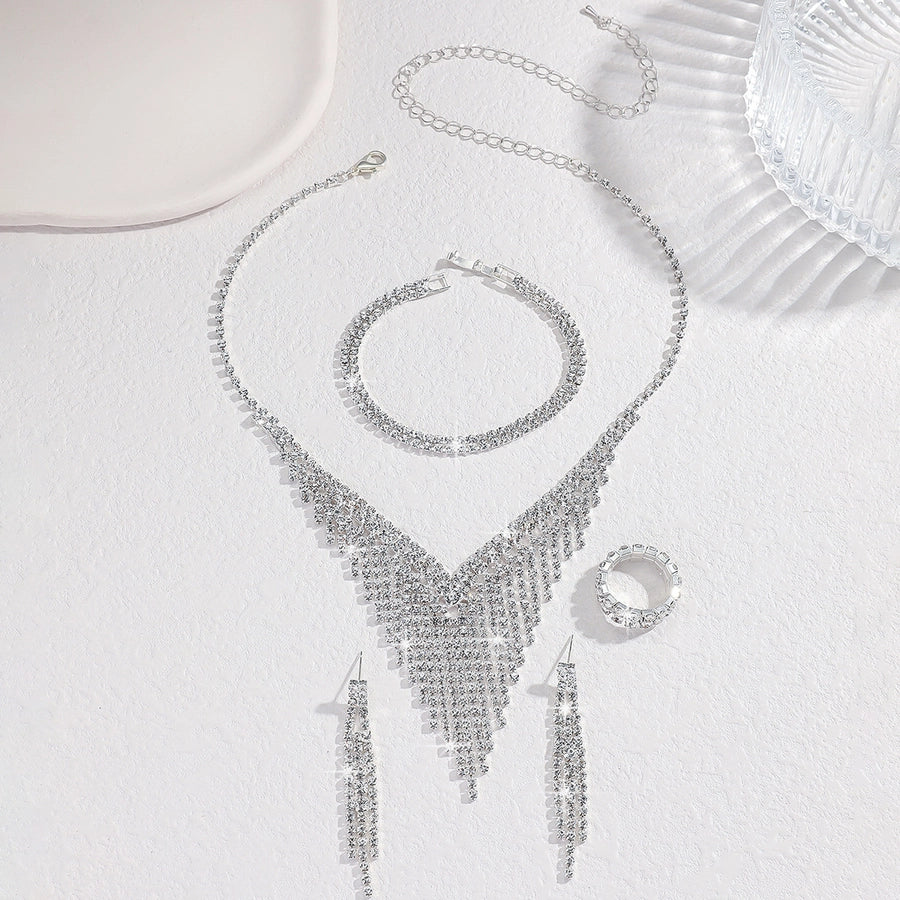 Bridal jewelry suit wedding necklace eardrops jewelry banquet dress accessories  women's wedding suit