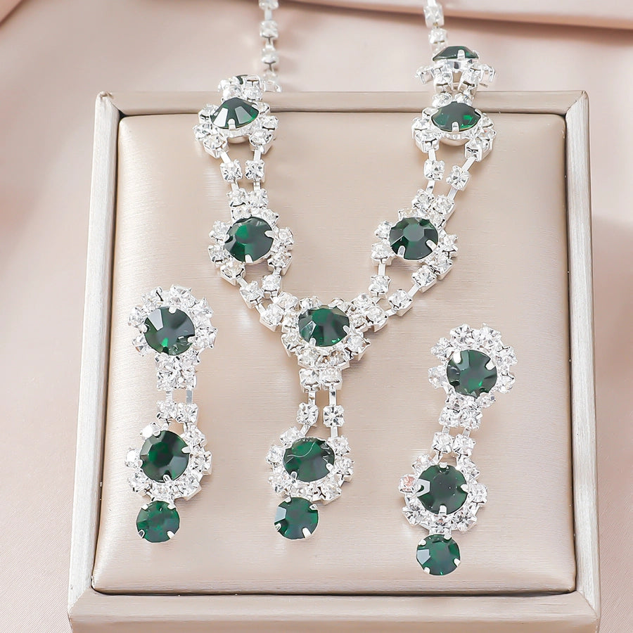 Elegant Luxurious Queen Geometric Alloy Rhinestones Silver Plated Women's