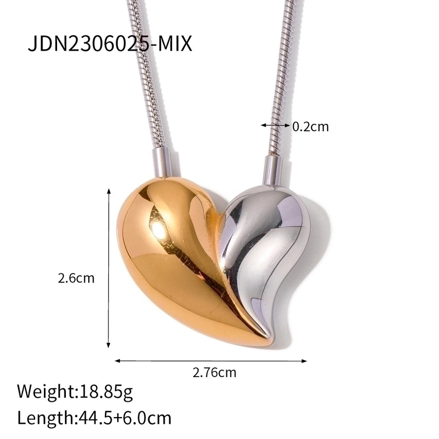 Jewelry IG Style Heart Shape Stainless Steel 18K Gold Plated Plating Necklace