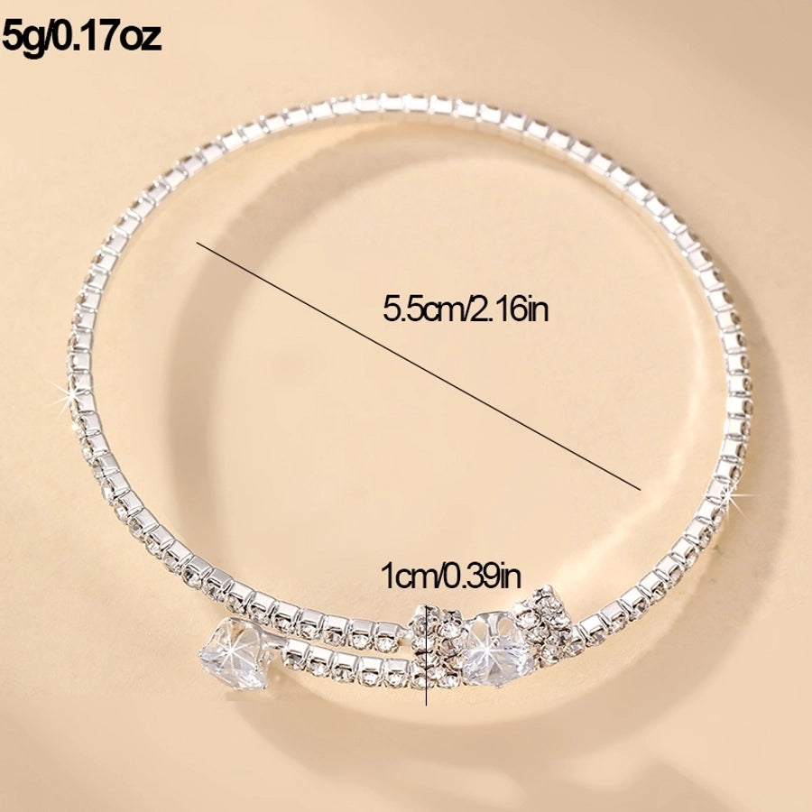 modern style simple style triangle water droplets bow knot artificial gemstones artificial pearl inlay rhinestones pearl women's bangle