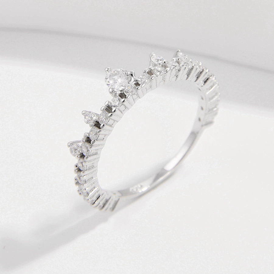 Sterling Silver White Gold Plated Simple Style Classic Style Plating Inlay Infinity Lightning Zircon Rings