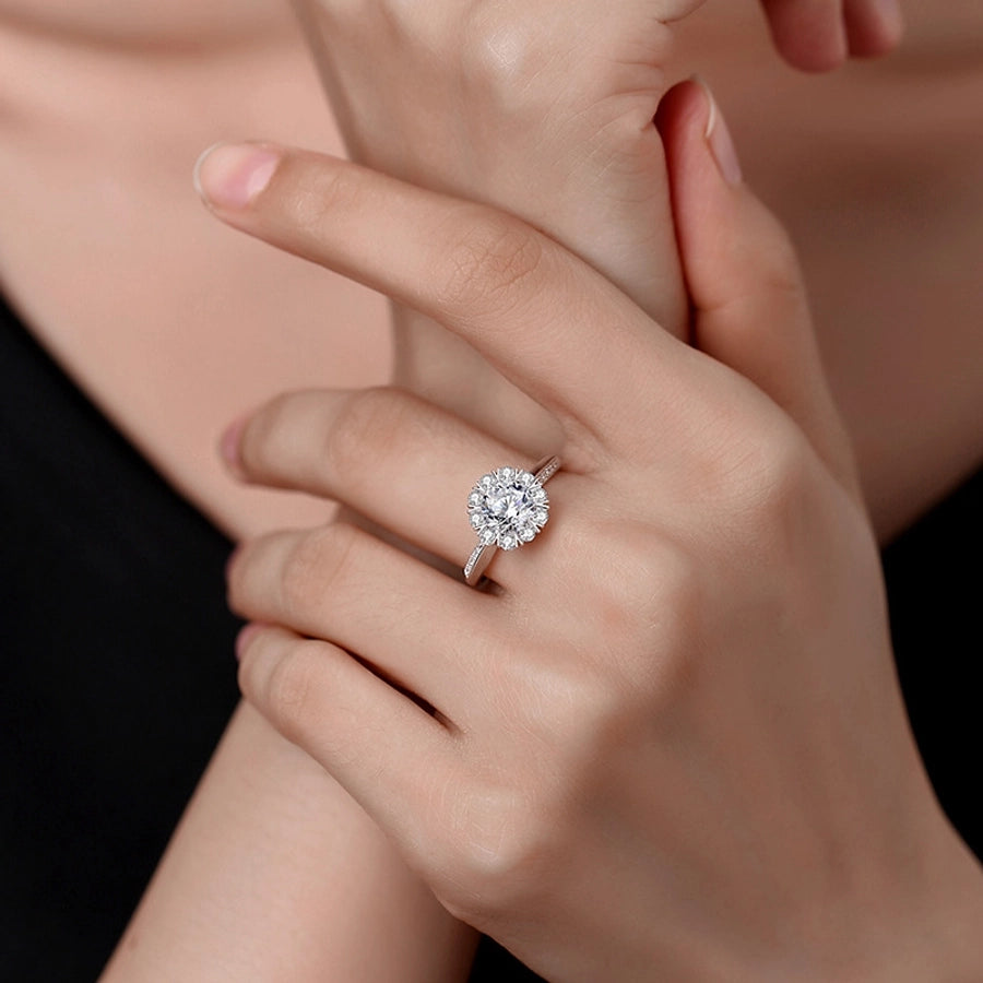 925 Sterling Silver Moissanite Zircon Geometric Rings