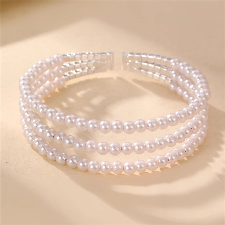 modern style simple style triangle water droplets bow knot artificial gemstones artificial pearl inlay rhinestones pearl women's bangle