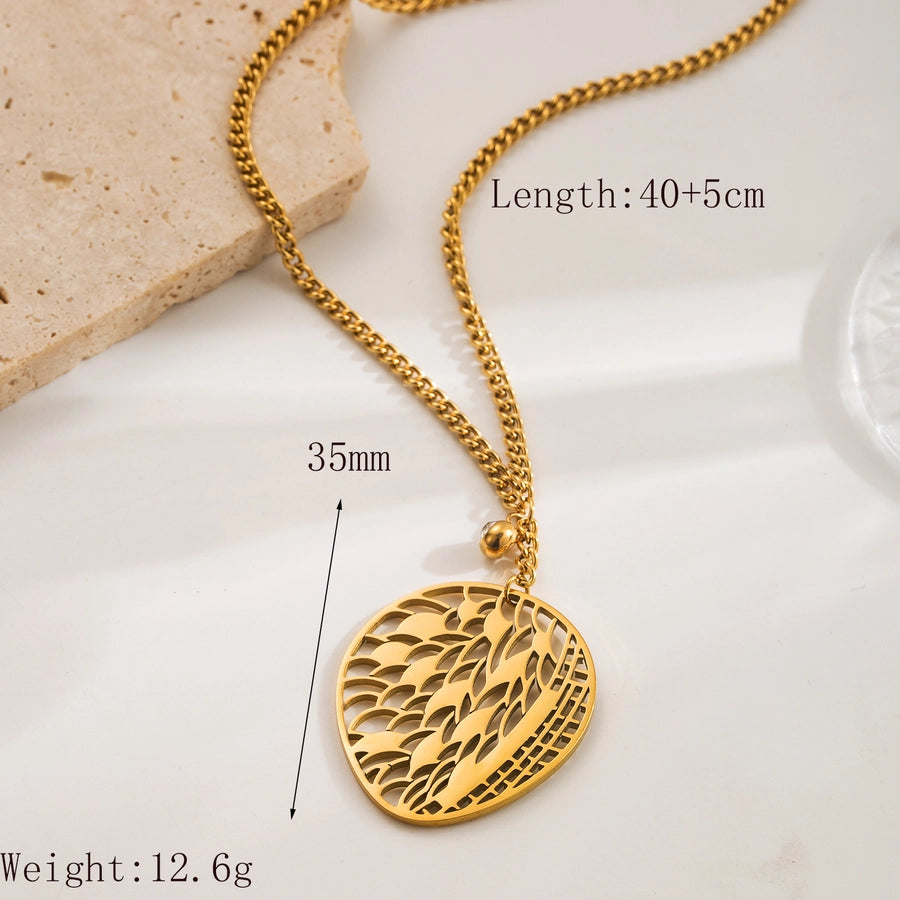 Jewelry Simple Style Commute Leaf 304 Stainless Steel Zircon 18K Gold Plated Inlay Earrings Necklace