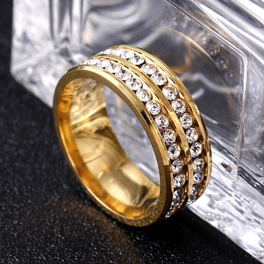 fashion titanium steel rhinestone hypoallergenic ring  jewelry