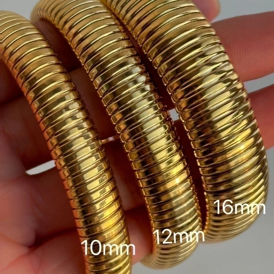 IG Style Basic Solid Color 304 Stainless Steel 18K Gold Plated Bangle In Bulk