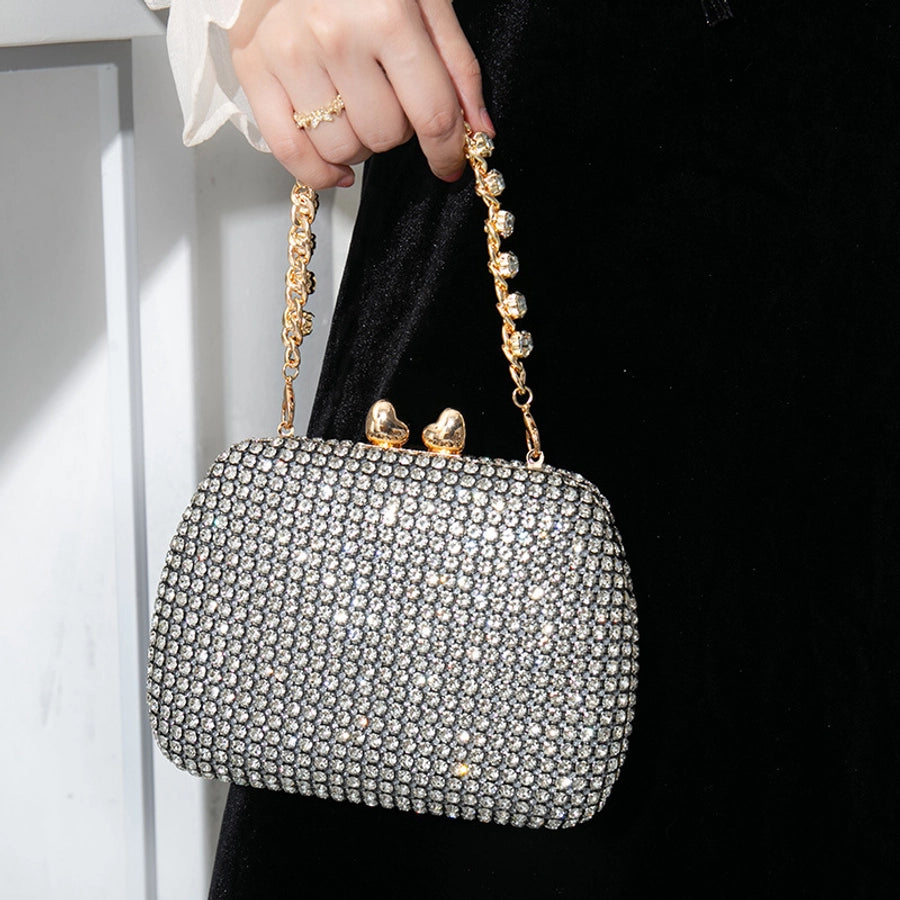 Silver Black Red Pu Leather Solid Color Square Evening Bags
